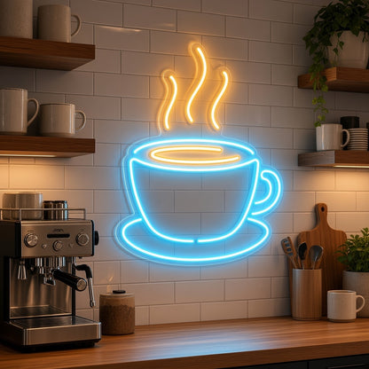 Coffee Cup LED Neon Sign - advertising view