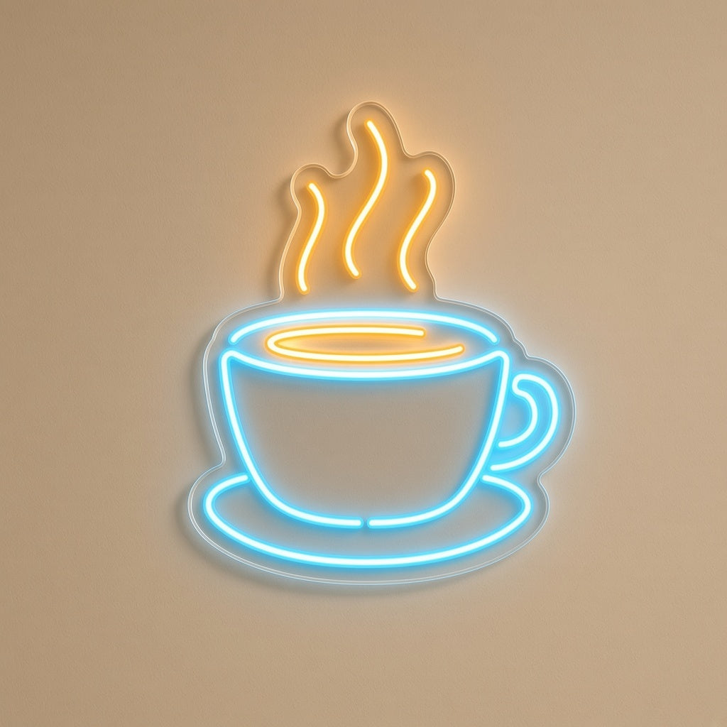 Coffee Cup LED Neon Sign - natural light view