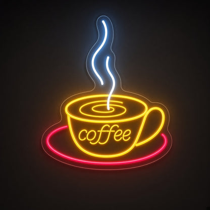 Coffee Cup Latte Swirl Steam Saucer for Cafe Bar LED Neon Sign - product hero