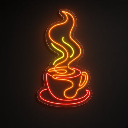 Coffee Cup Steam Swirl Saucer for Coffee Bar LED Neon Sign - product hero