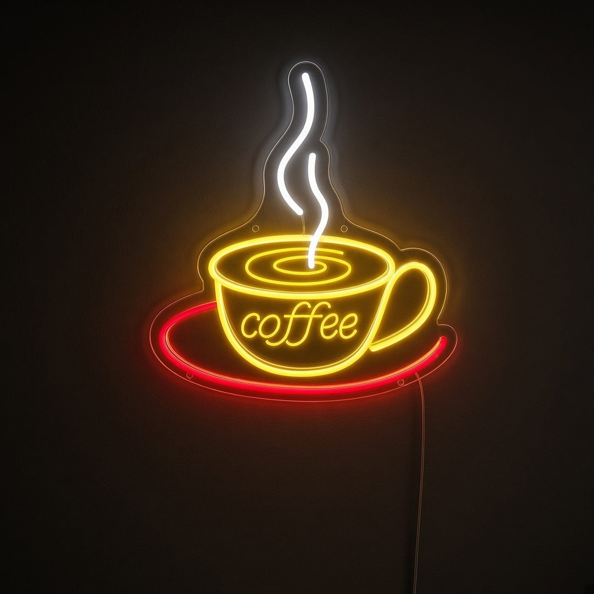 Coffee Cup Latte Swirl Saucer Steam for Cafe LED Neon Sign - product hero