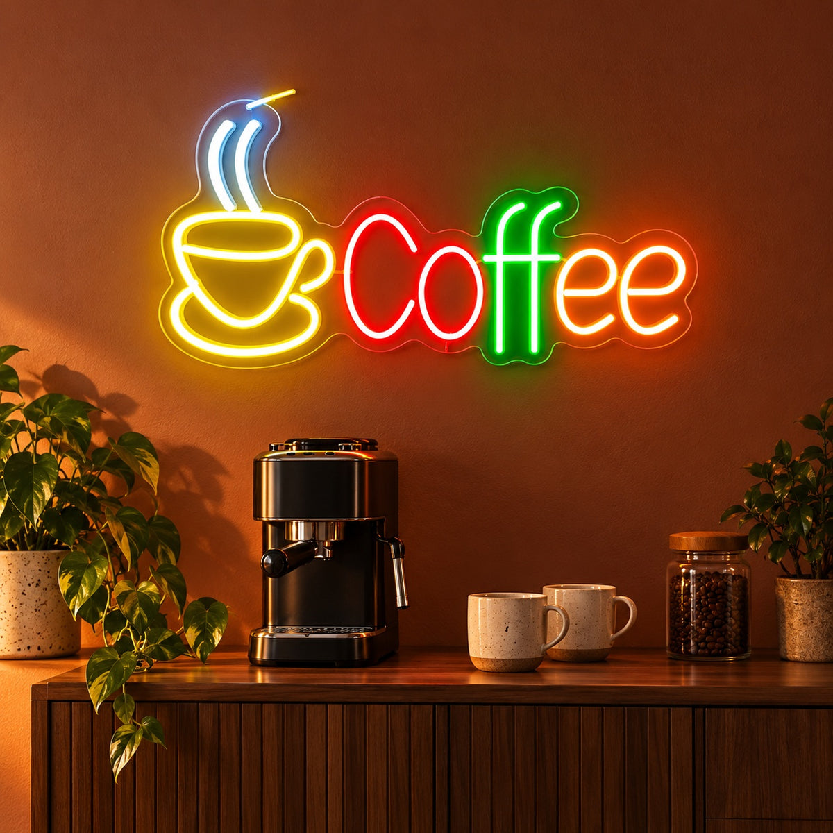 Coffee LED Neon Sign - advertising view