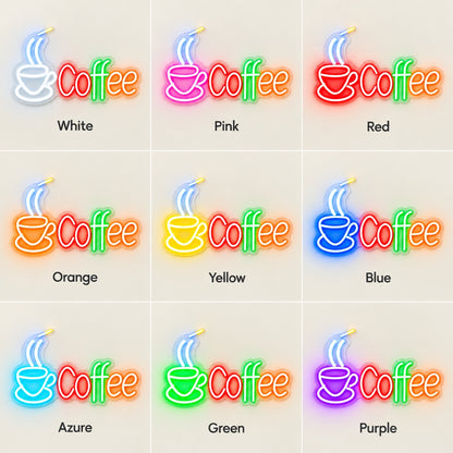 Coffee LED Neon Sign - nine-color grid