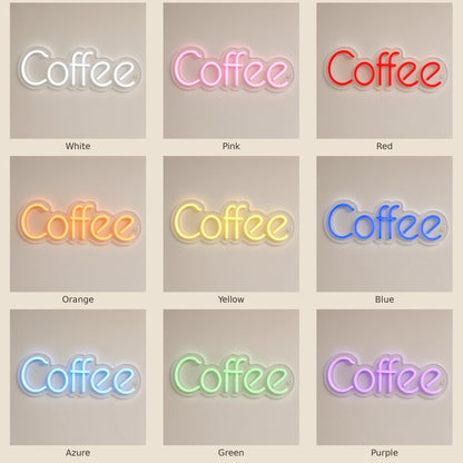 Coffee Bakery Decor LED Neon Sign - nine-color grid
