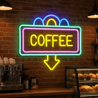 Coffee Cafe Decor LED Neon Sign - advertising view