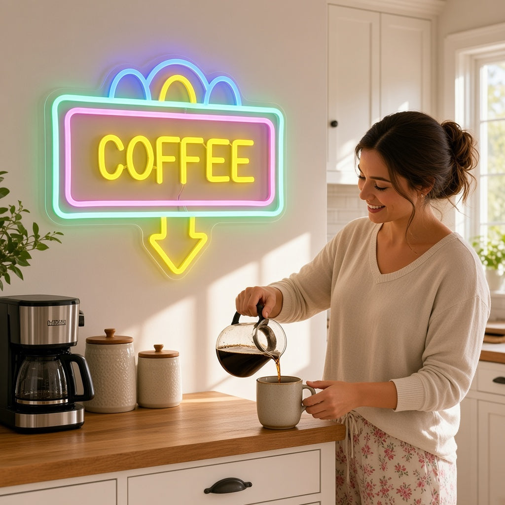 Coffee Cafe Decor LED Neon Sign - lifestyle view