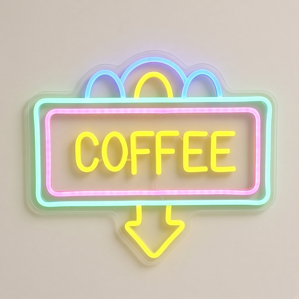 Coffee Cafe Decor LED Neon Sign - natural light view