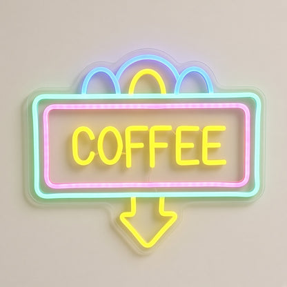 Coffee Cafe Decor LED Neon Sign - natural light view