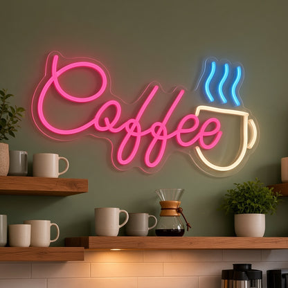 Coffee Coffee Bar Decor LED Neon Sign - advertising view