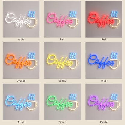 Coffee Coffee Bar Decor LED Neon Sign - nine-color grid