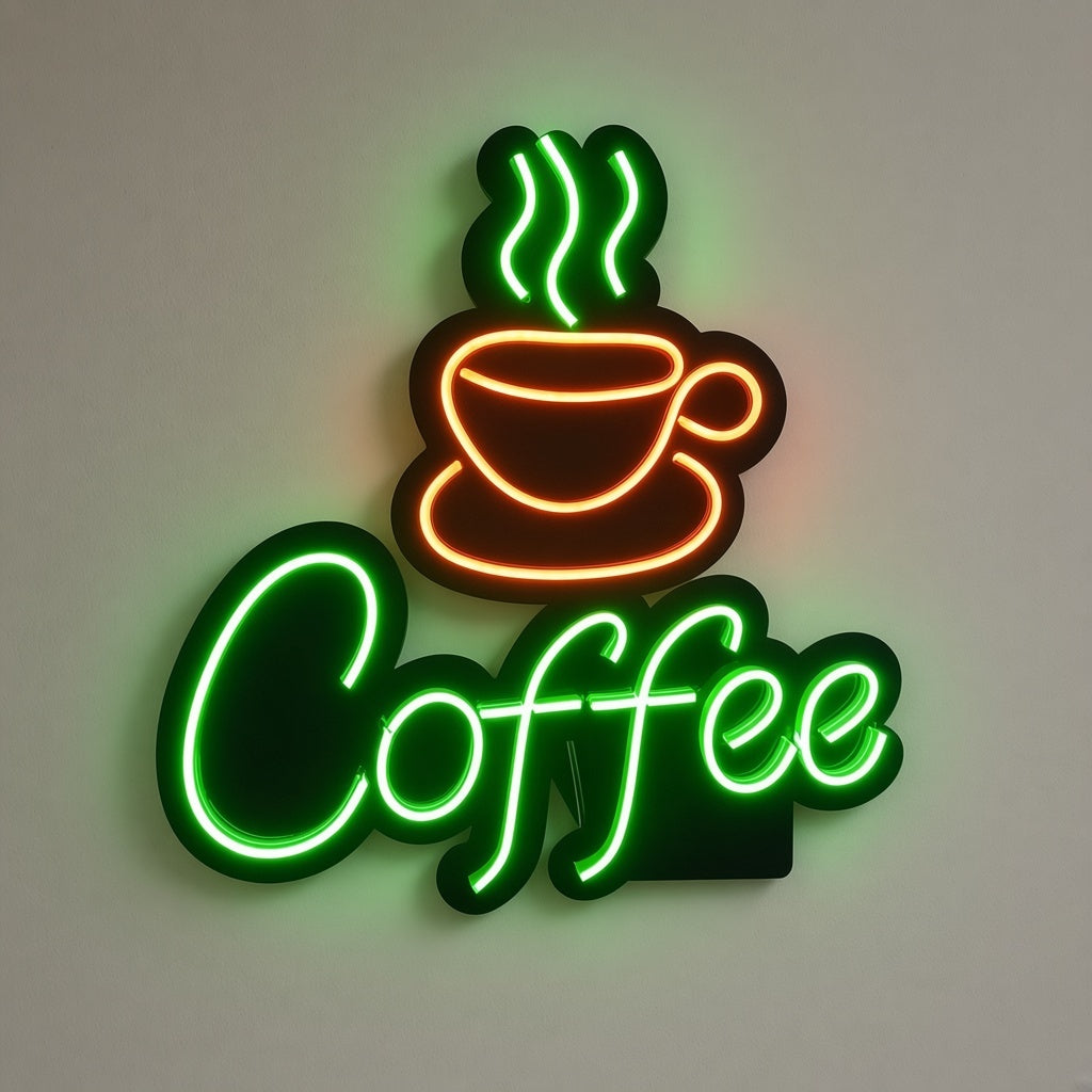Coffee Diner Decor LED Neon Sign - natural light view