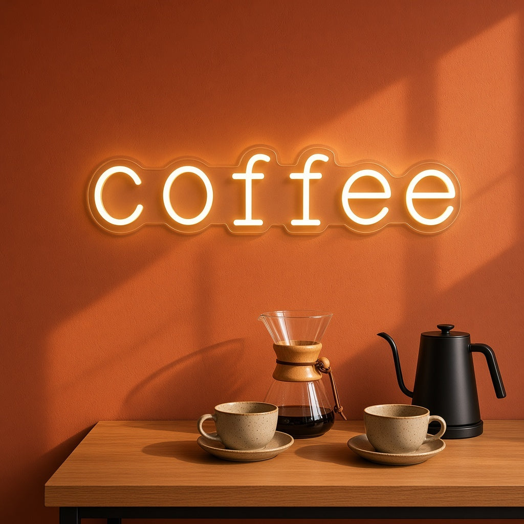 Coffee Home Office Decor LED Neon Sign - advertising view