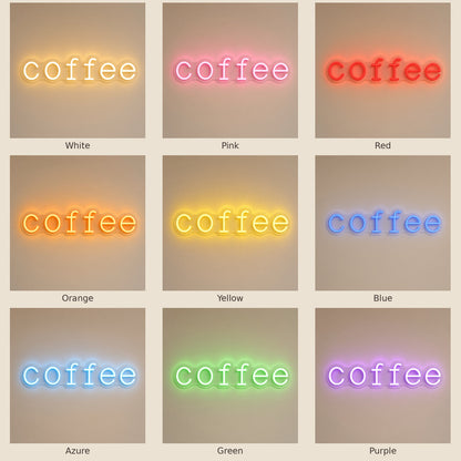 Coffee Home Office Decor LED Neon Sign - nine-color grid
