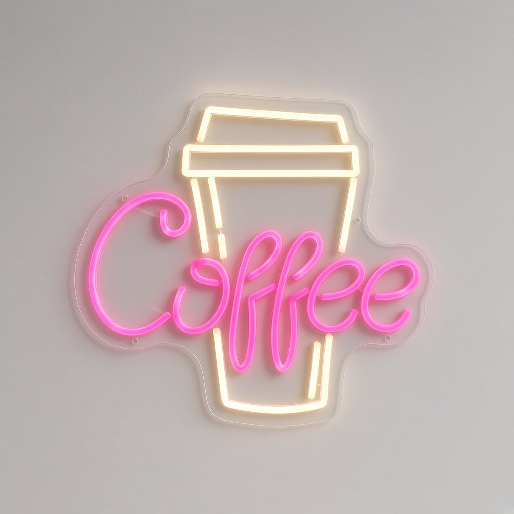 Coffee Kitchen Decor LED Neon Sign - natural light view