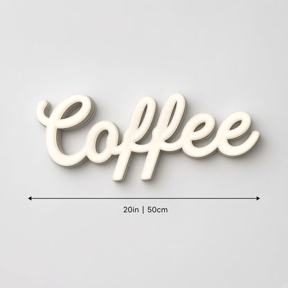 Coffee Office Decor LED Neon Sign - size guide