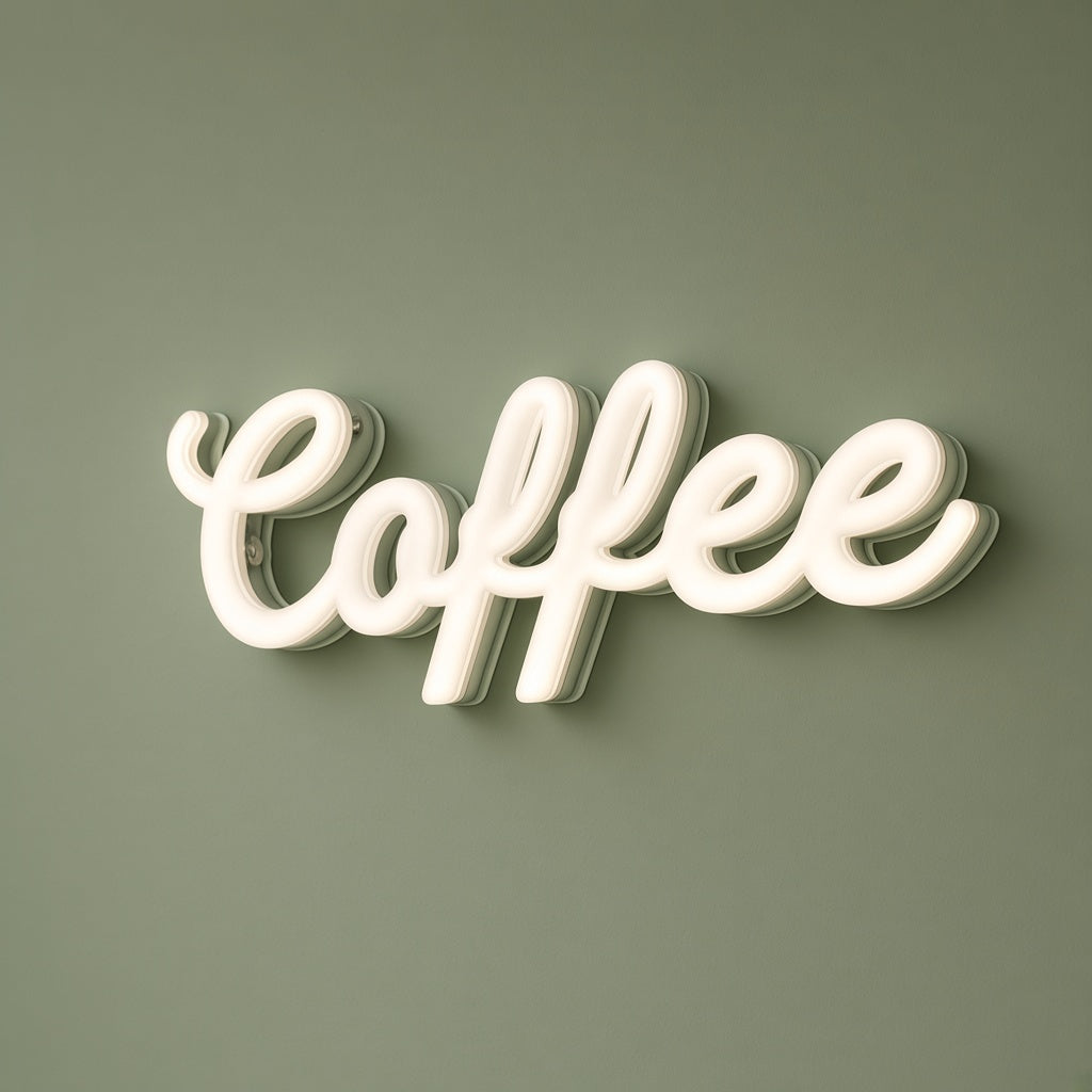 Coffee Office Decor LED Neon Sign - natural light view