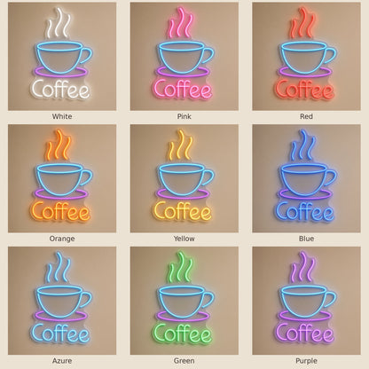 Coffee Remote Control LED Neon Sign - nine-color grid