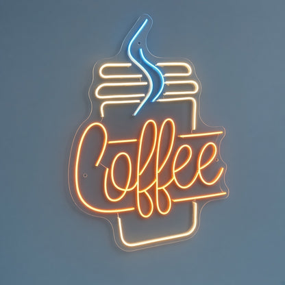 Coffee Wall Mount LED Neon Sign - natural light view