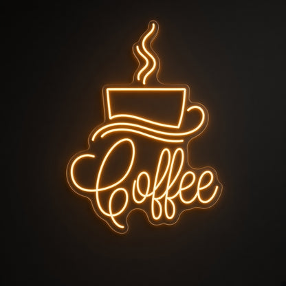 Coffee Cup with Saucer Swirl for Coffee Shop Bar LED Neon Sign - product hero