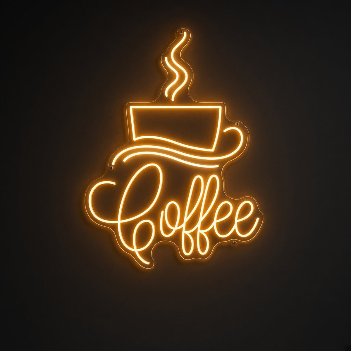 Coffee Golden Steaming Cup Saucer for Breakfast Nook LED Neon Sign - product hero