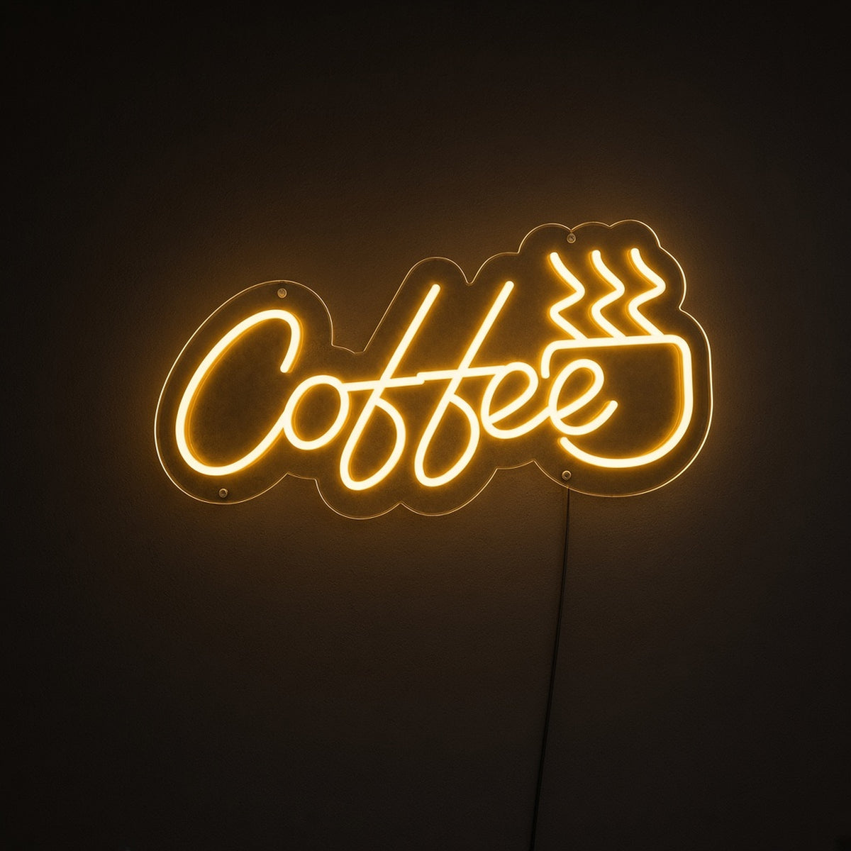 Coffee Golden with Steaming Cup for Kitchen Nook LED Neon Sign - product hero