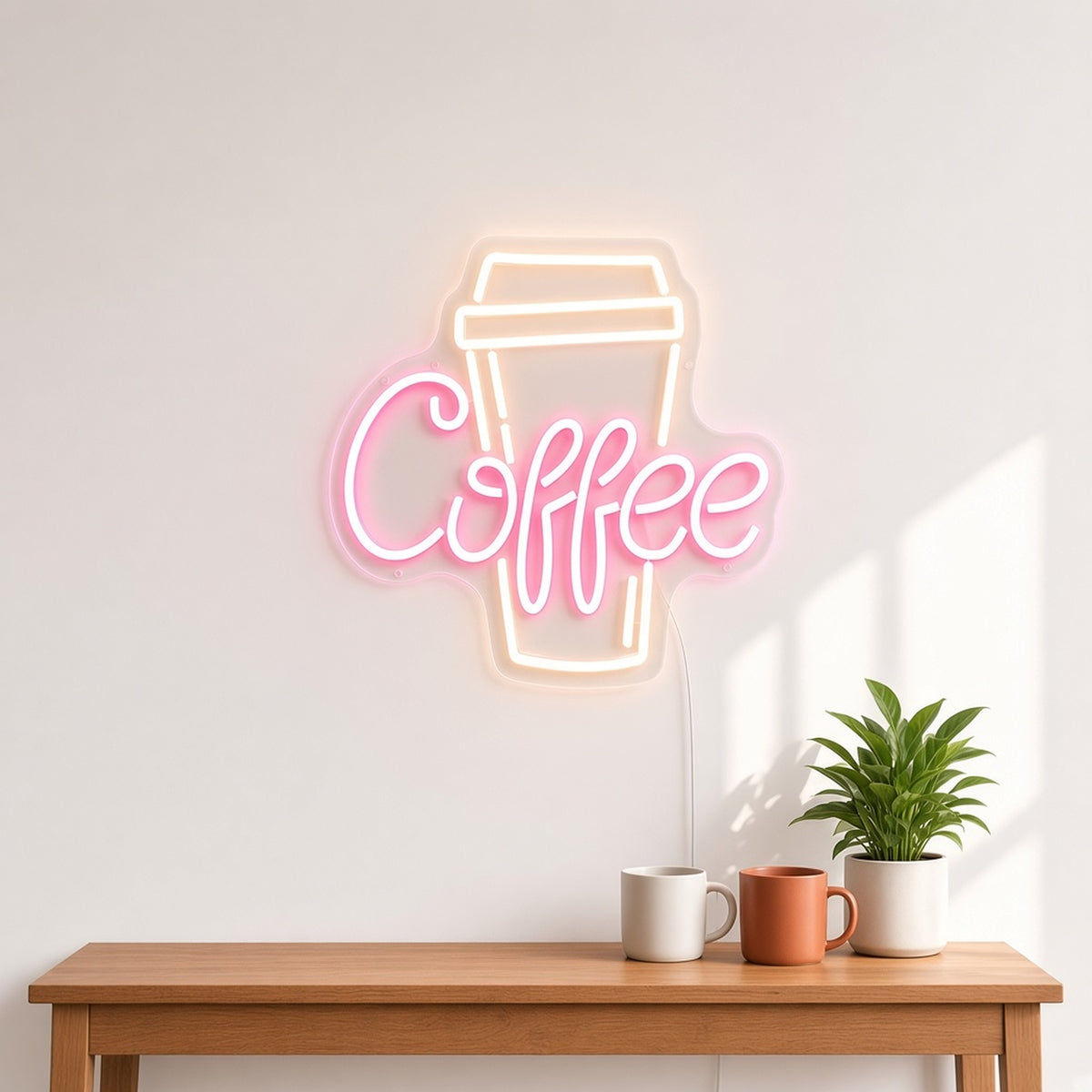 Coffee Hot Takeaway Cup Light for Espresso Bar Wall LED Neon Sign - lifestyle view