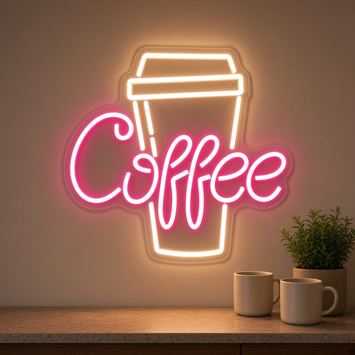 Coffee To Go Cup for Cafe Coffee Shop LED Neon Sign - lifestyle view