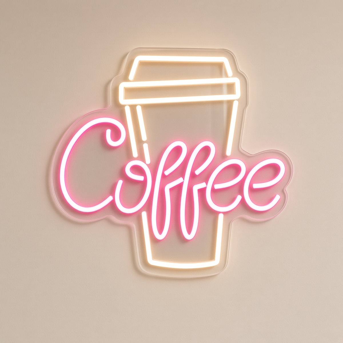 Coffee To Go Cup for Cafe Coffee Shop LED Neon Sign - natural light view