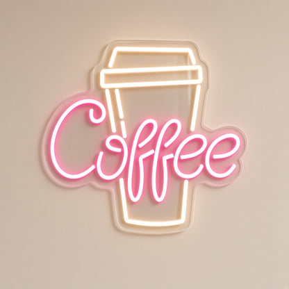 Coffee To Go Cup for Cafe Coffee Shop LED Neon Sign - natural light view