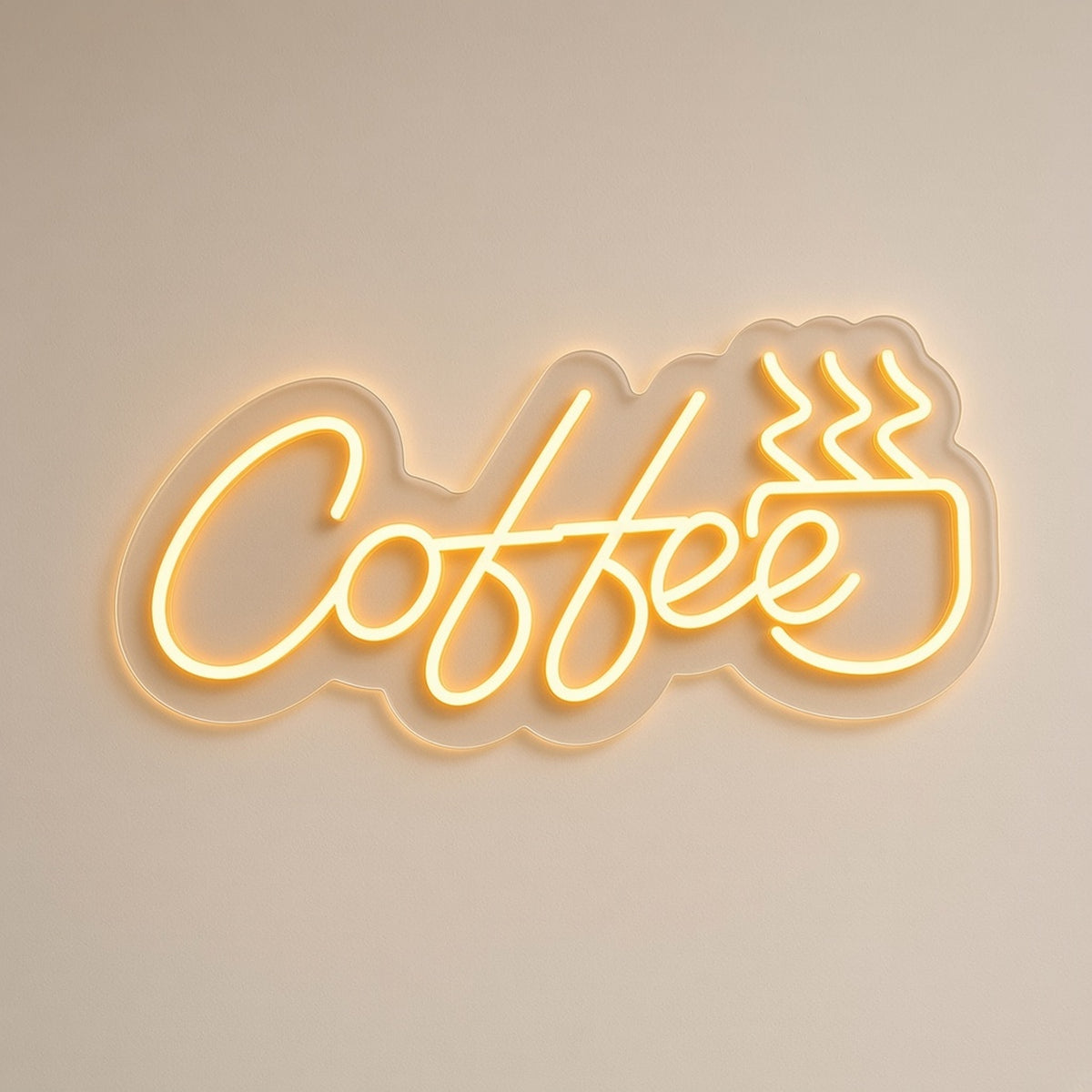Coffee with Mug for Cafe Kitchen Wall LED Neon Sign - natural light view