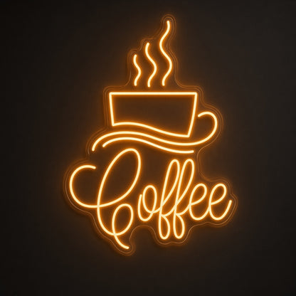 Coffee Steaming Cup Swirl for Coffee Shop Wall LED Neon Sign - product hero