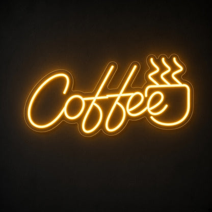 Coffee Steaming Mug for Coffee Bar Kitchen Wall LED Neon Sign - product hero