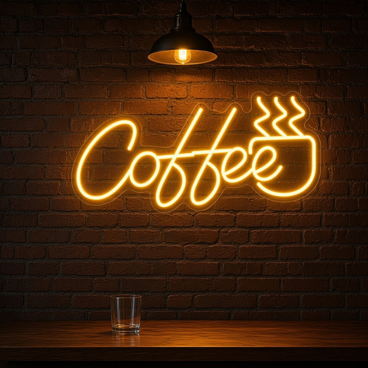 Coffee Steaming Mug for Coffee Bar Kitchen Wall LED Neon Sign - advertising view