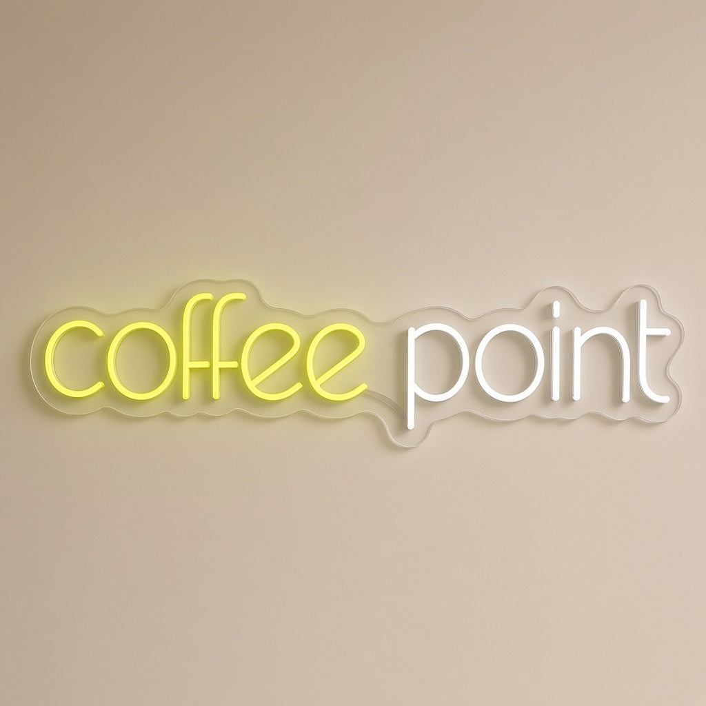 Coffee Point LED Neon Sign - natural light view