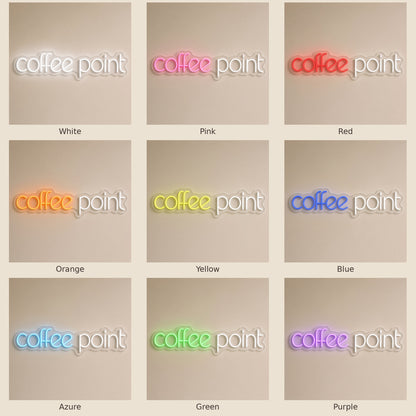 Coffee Point LED Neon Sign - nine-color grid