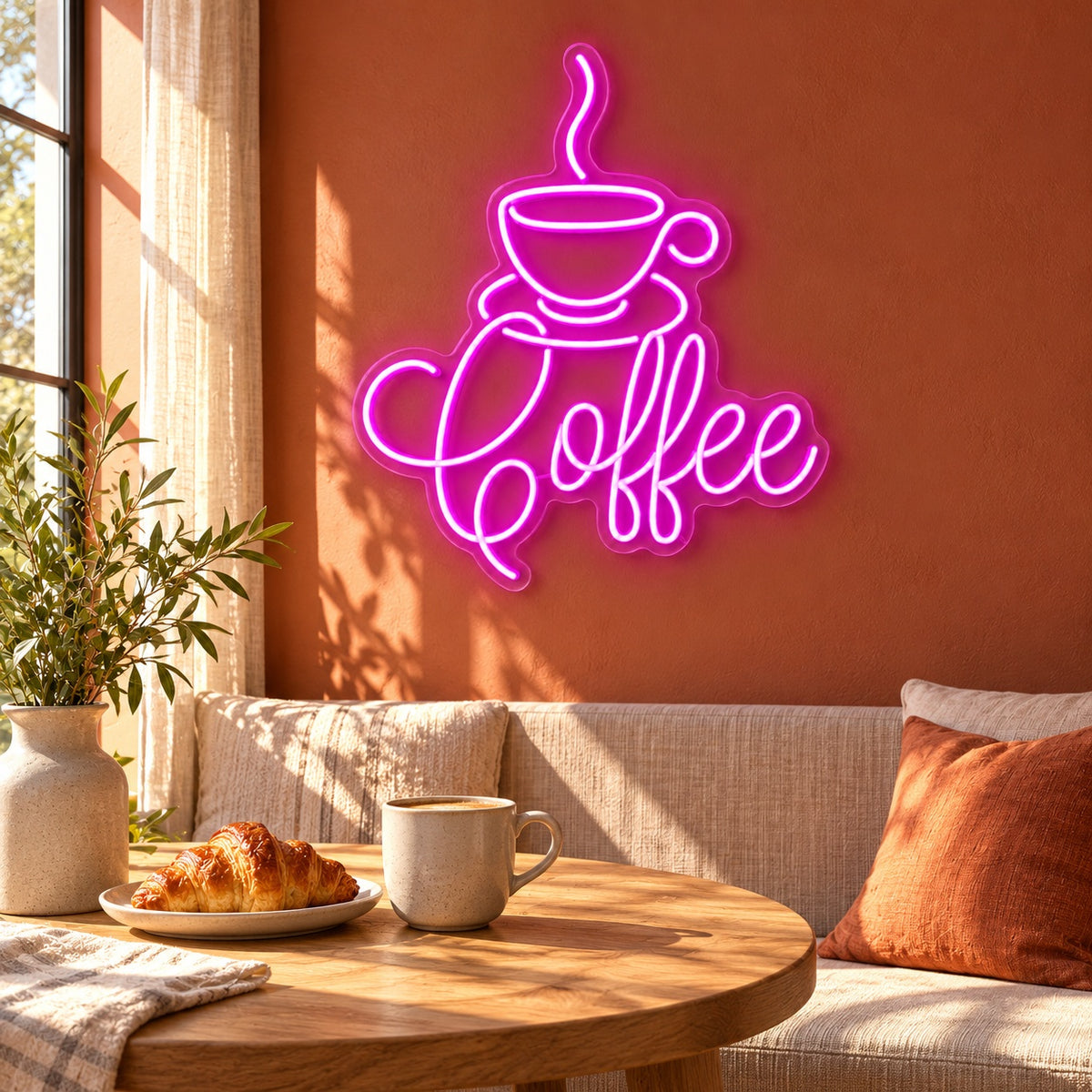 Coffee Steaming Cup LED Neon Sign - lifestyle view