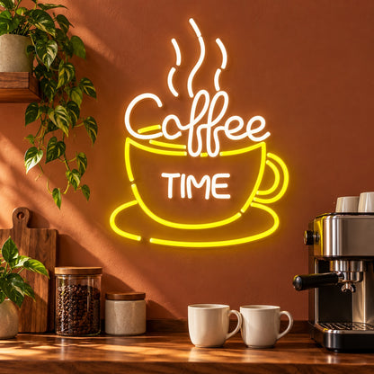 Coffee Time LED Neon Sign - advertising view