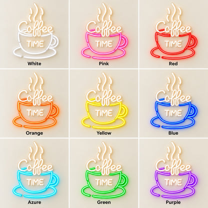 Coffee Time LED Neon Sign - nine-color grid