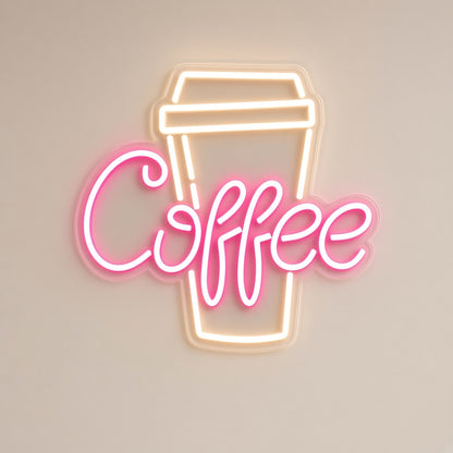 Coffee To Go Cup Cup for Cafe Counter LED Neon Sign - natural light view