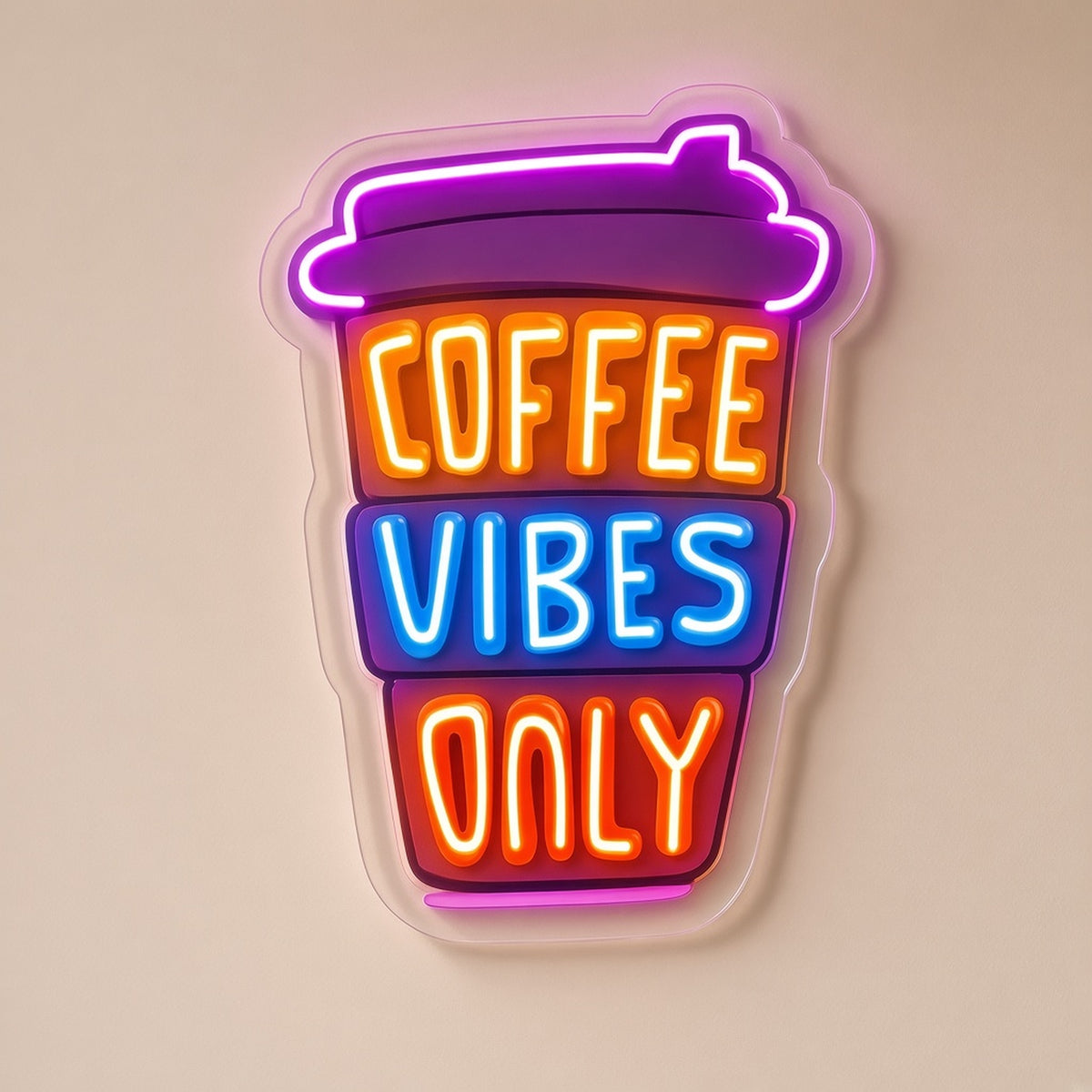 Coffee Vibes Only LED Neon Sign - natural light view