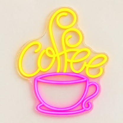 Coffee Cup LED Neon Sign - natural light view