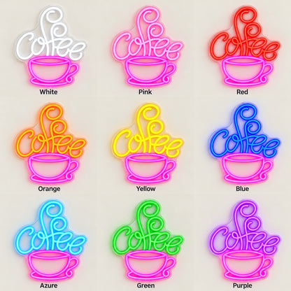 Coffee Cup LED Neon Sign - nine-color grid