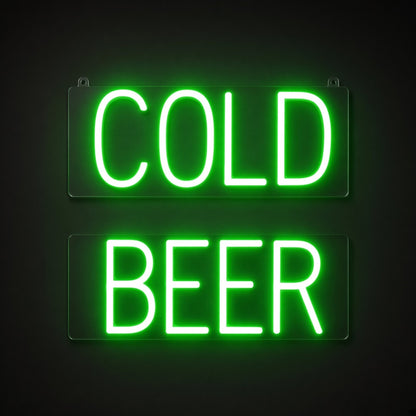 Cold Beer Two Panel Block Letters Light for Bar Pub Store LED Neon Sign - product hero