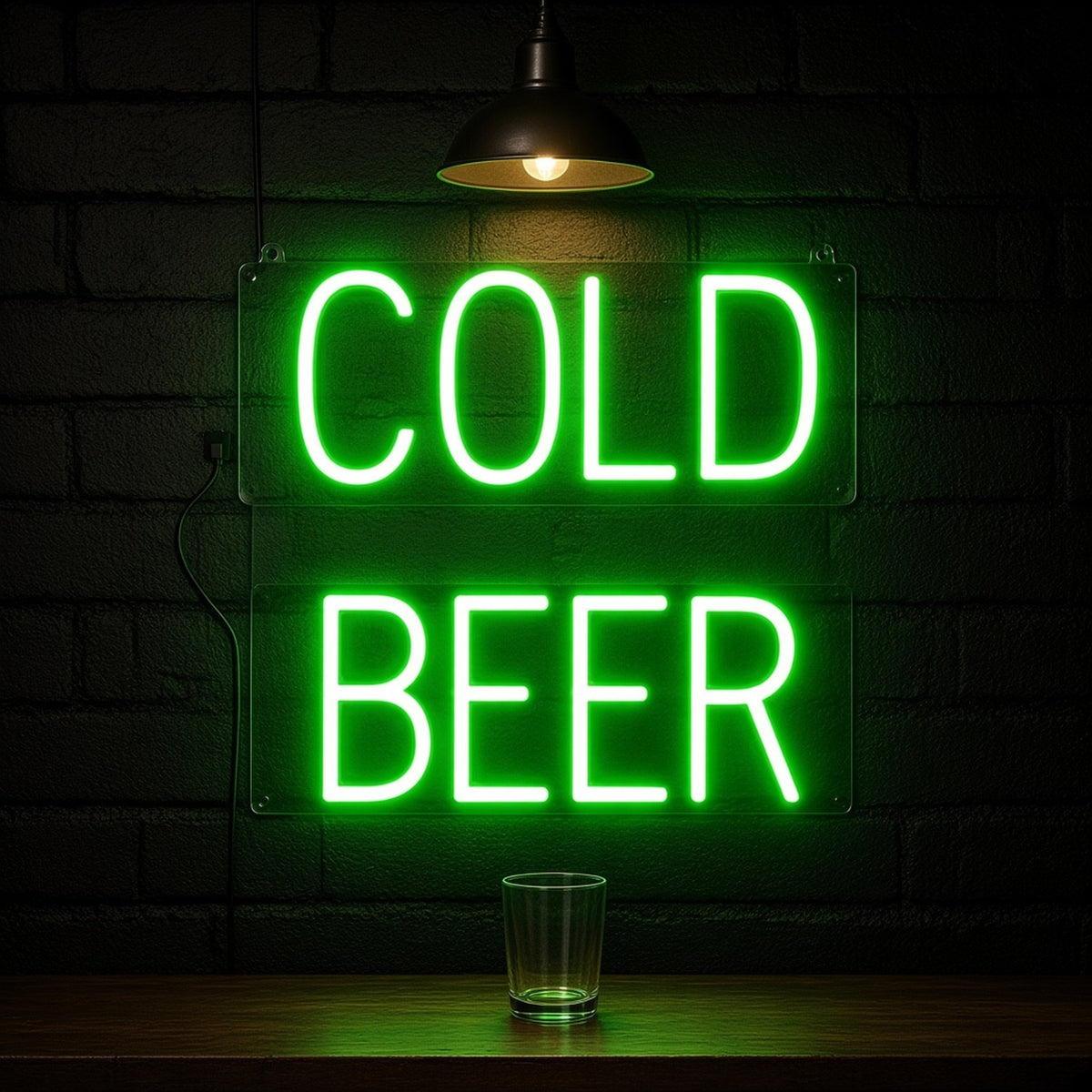 Cold Beer Two Panel Block Letters Light for Bar Pub Store LED Neon Sign - advertising view