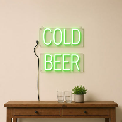 Cold Beer Two Panel Block Letters Light for Bar Pub Store LED Neon Sign - lifestyle view