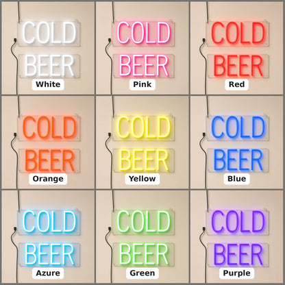 Cold Beer Two Panel Block Letters Light for Bar Pub Store LED Neon Sign - nine-color grid