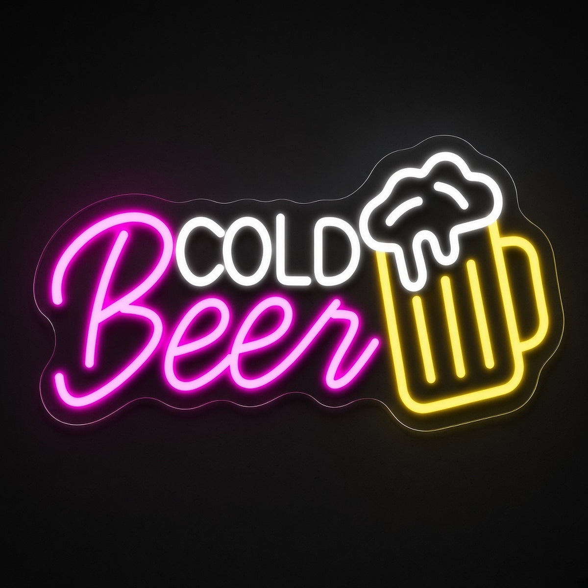Cold Beer Foamy Mug Light for Home Bar Man Cave LED Neon Sign - product hero