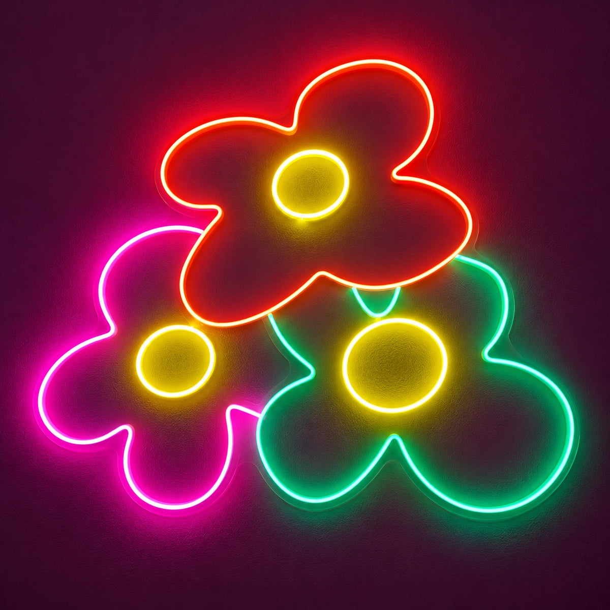 Colorful Flower Trio LED Neon Sign - product hero
