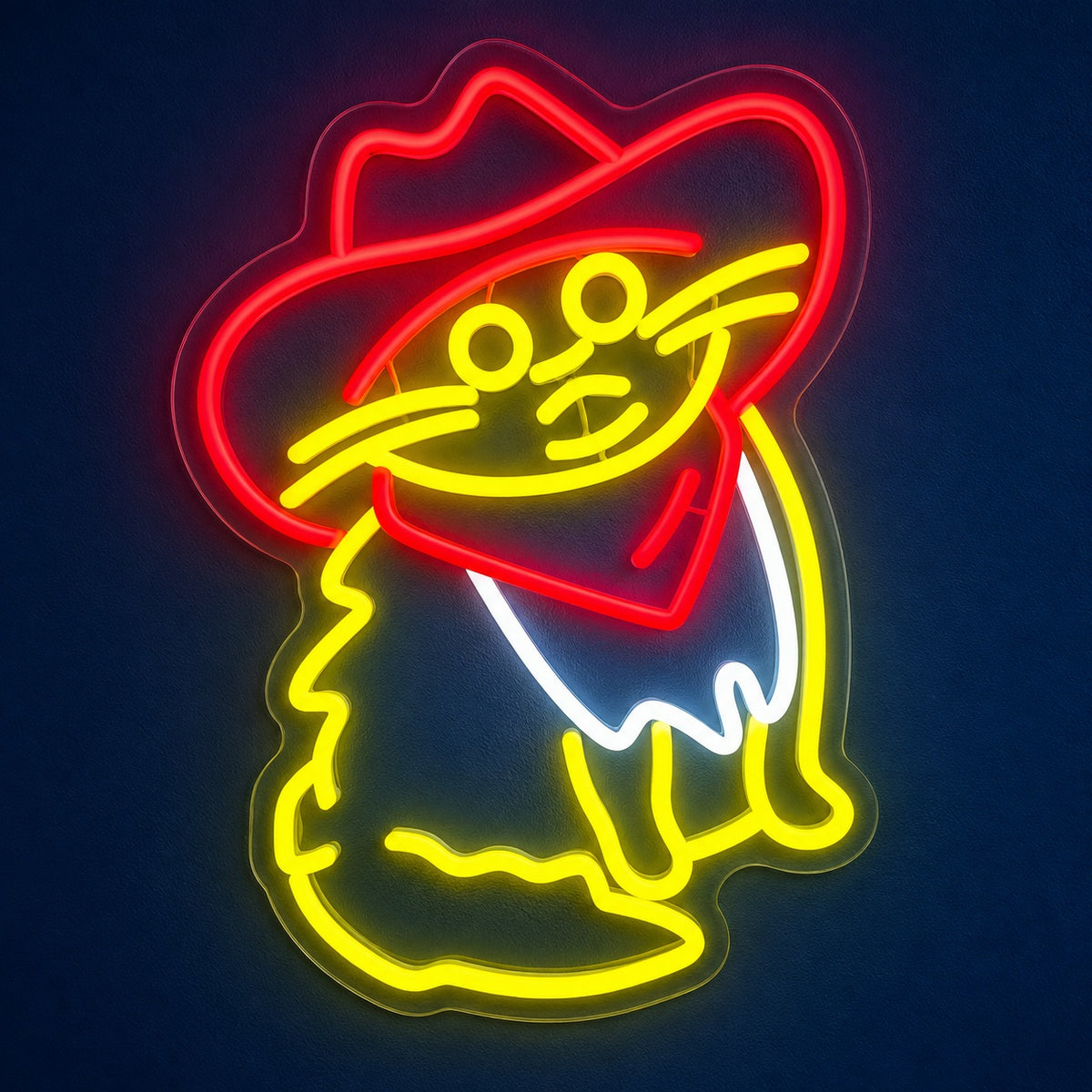 Cowboy Cat with Bandana LED Neon Sign - product hero