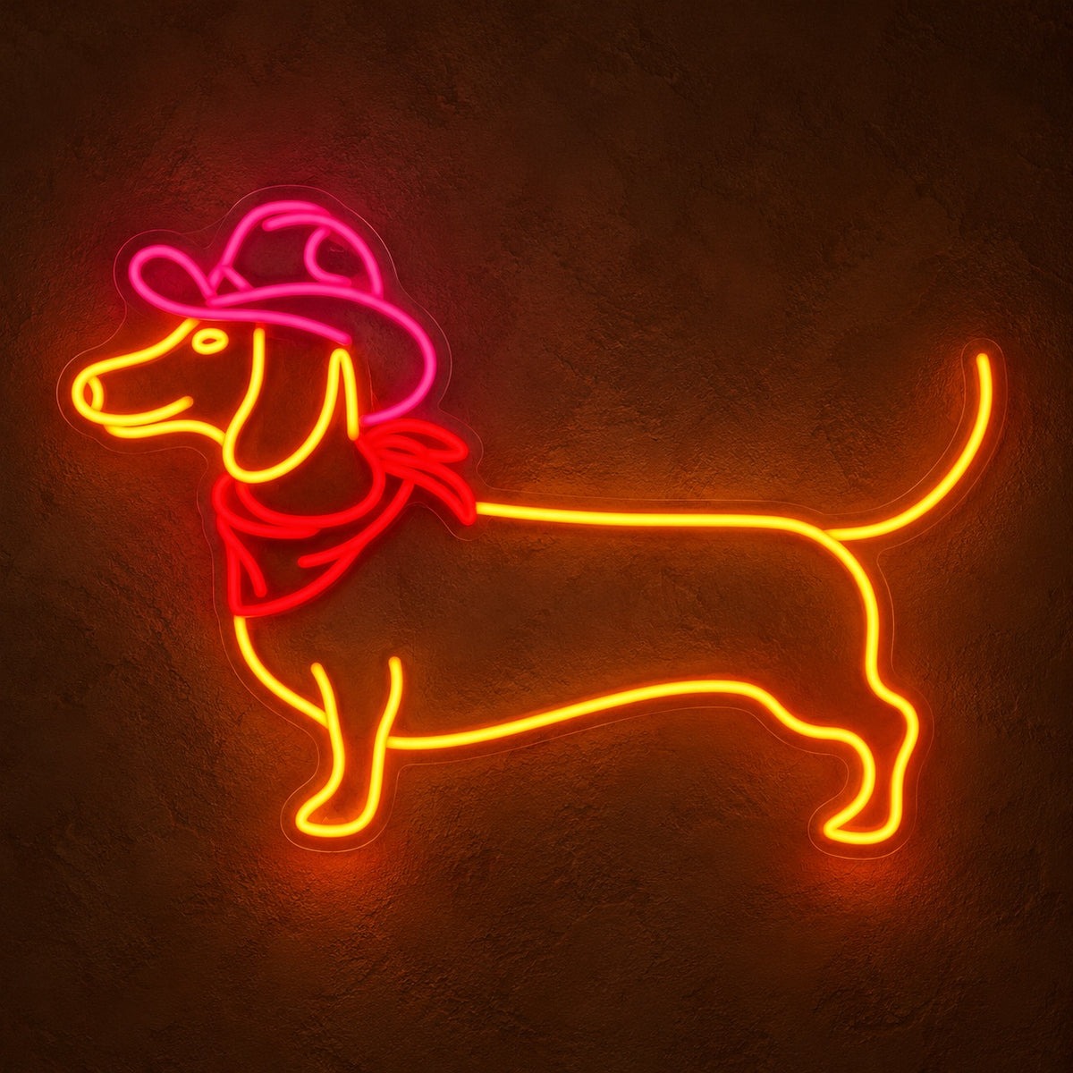 Cowboy Dachshund with Bandana LED Neon Sign - product hero